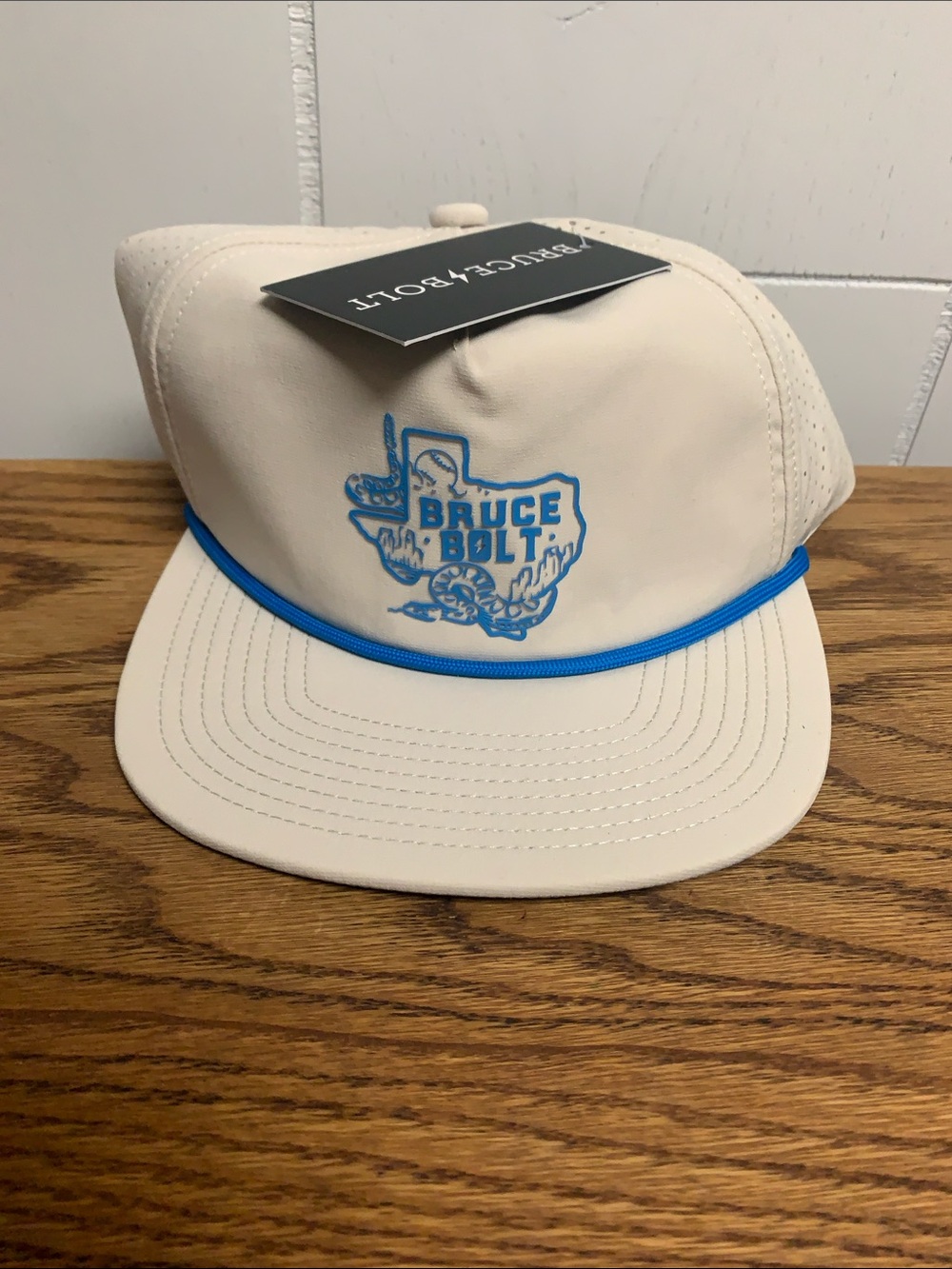 RARE NEW Bruce Bolt Blue Rope SnapBack Texas Hat